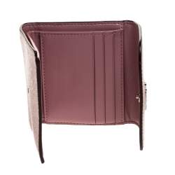 Pre Owned Coach Old Rose Patent Leather Trifold Wallet