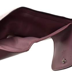 Pre Owned Coach Old Rose Patent Leather Trifold Wallet