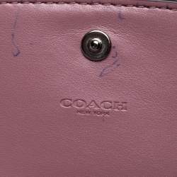 Pre Owned Coach Old Rose Patent Leather Trifold Wallet
