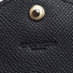 Coach Black Leather Colorblock Trifold Wallet 