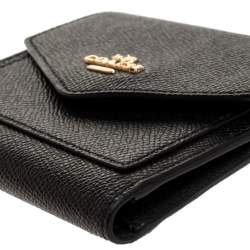 Coach Black Leather Colorblock Trifold Wallet 