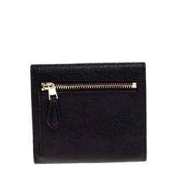 Coach Black Leather Colorblock Trifold Wallet 