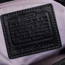 Pre Owned Coach Black Signature Canvas and Leather Shoulder Bag