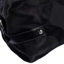 Pre Owned Coach Black Signature Canvas and Leather Shoulder Bag