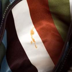 Pre Owned Coach Beige/Pale Red Signature Canvas and Leather Hobo