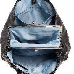 Pre Owned Coach Black Patent Leather Kisslock Satchel