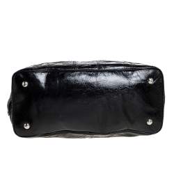 Pre Owned Coach Black Patent Leather Kisslock Satchel