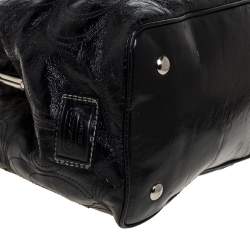 Pre Owned Coach Black Patent Leather Kisslock Satchel