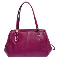 Pre Owned حقيبة كوتش "ماديلين" ساتشيل جلد وردي داكن