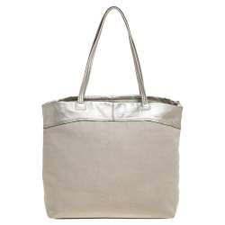 Coach Metallic Gold Canvas and Leather Tote