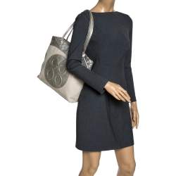 Coach Metallic Gold Canvas and Leather Tote