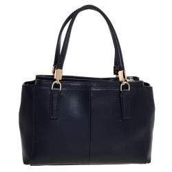 Pre Owned حقيبة كوتش "ميني كريستي كاريال" ساتشيل جلد أزرق كحلي 