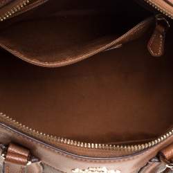 Coach Beige/Tan Signature Coated Canvas and Leather Small Bennett Satchel