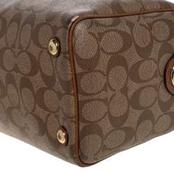 Coach Beige/Tan Signature Coated Canvas and Leather Small Bennett Satchel