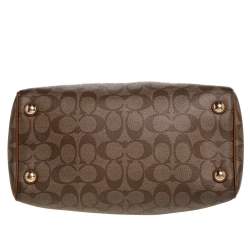 Coach Beige/Tan Signature Coated Canvas and Leather Small Bennett Satchel