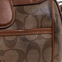 Coach Beige/Tan Signature Coated Canvas and Leather Small Bennett Satchel