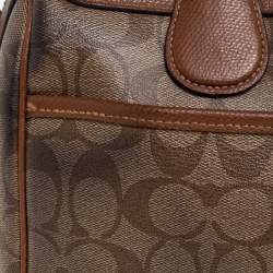 Coach Beige/Tan Signature Coated Canvas and Leather Small Bennett Satchel