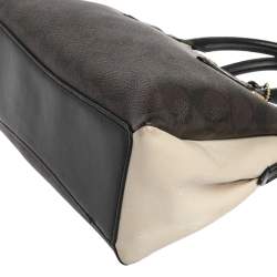 Coach Tri Cololr Signature Coated Canvas and Leather Mini Christie Carryall Bag