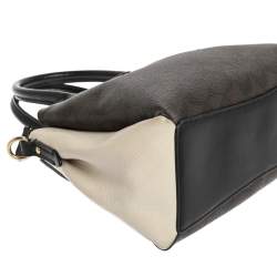 Coach Tri Cololr Signature Coated Canvas and Leather Mini Christie Carryall Bag