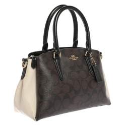 Coach Tri Cololr Signature Coated Canvas and Leather Mini Christie Carryall Bag
