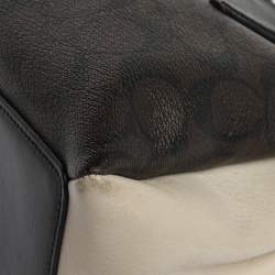 Coach Tri Cololr Signature Coated Canvas and Leather Mini Christie Carryall Bag
