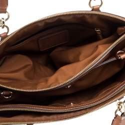 Coach Beige Signature Coated Canvas Christie Carryall Satchel