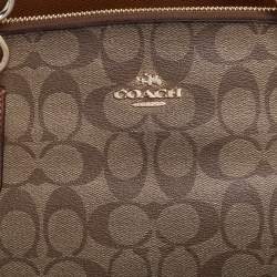 Coach Beige Signature Coated Canvas Christie Carryall Satchel