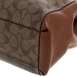 Coach Beige Signature Coated Canvas Christie Carryall Satchel