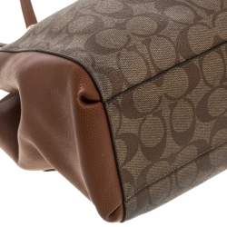 Coach Beige Signature Coated Canvas Christie Carryall Satchel