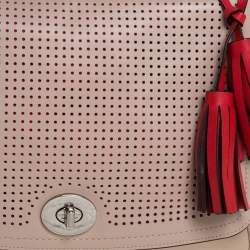 مملوكة مسبقًا Coach Blush Pink Perforated Leather Legacy Romy Top Handle Bag w/ Wallet