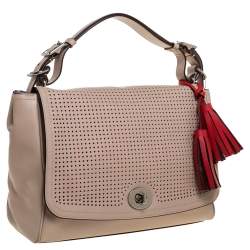 مملوكة مسبقًا Coach Blush Pink Perforated Leather Legacy Romy Top Handle Bag w/ Wallet