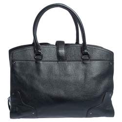 Coach Black/Blue Leather and Denim Patchwork Tote 