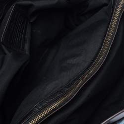 Coach Black/Blue Leather and Denim Patchwork Tote 