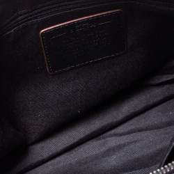 Pre Owned Coach Grey/Black Canvas and Leather Small Kelsey Tote 