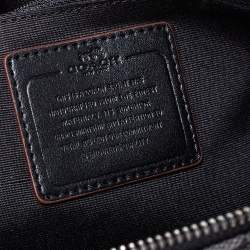 Pre Owned Coach Grey/Black Canvas and Leather Small Kelsey Tote 