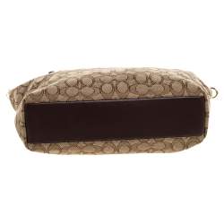 Coach Beige/Brown Canvas and Leather Small Kelsey Top Handle bag