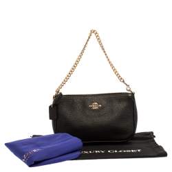 Coach Black Grained Leather Nolita Clutch 