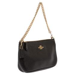 Coach Black Grained Leather Nolita Clutch 