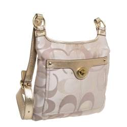 Coach Beige Signature Canvas and Leather Crossbody Bag