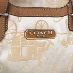 Coach Beige/Tan Horse and Carriage Canvas and Leather Bag