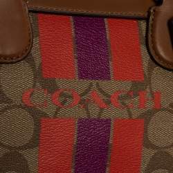 Coach Brown Signature Coated Canvas and Leather Mini Bennett Satchel