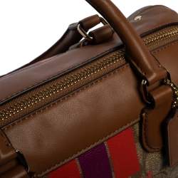 Coach Brown Signature Coated Canvas and Leather Mini Bennett Satchel