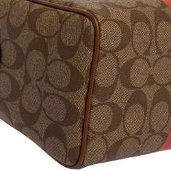 Coach Brown Signature Coated Canvas and Leather Mini Bennett Satchel