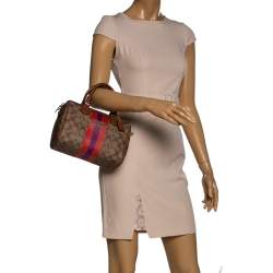 Coach Brown Signature Coated Canvas and Leather Mini Bennett Satchel