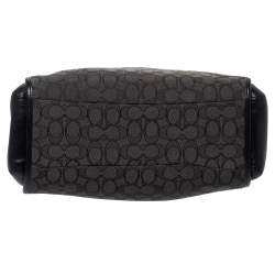 Pre Owned Coach Black Signature Canvas and Leather Edie Hobo