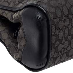 Pre Owned Coach Black Signature Canvas and Leather Edie Hobo