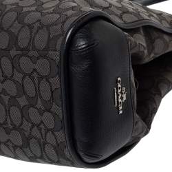 Pre Owned Coach Black Signature Canvas and Leather Edie Hobo