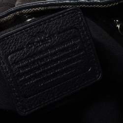 Pre Owned Coach Black Signature Canvas and Leather Edie Hobo