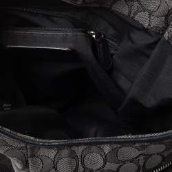 Pre Owned Coach Black Signature Canvas and Leather Edie Hobo