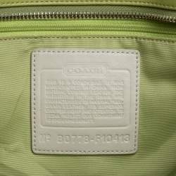 Coach Light Green Leather East West Gallery Tote